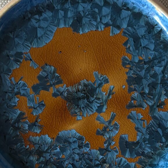 Crystalline Pottery Vase and Plate Handmade 2 Piece Set - Picture 8 of 11